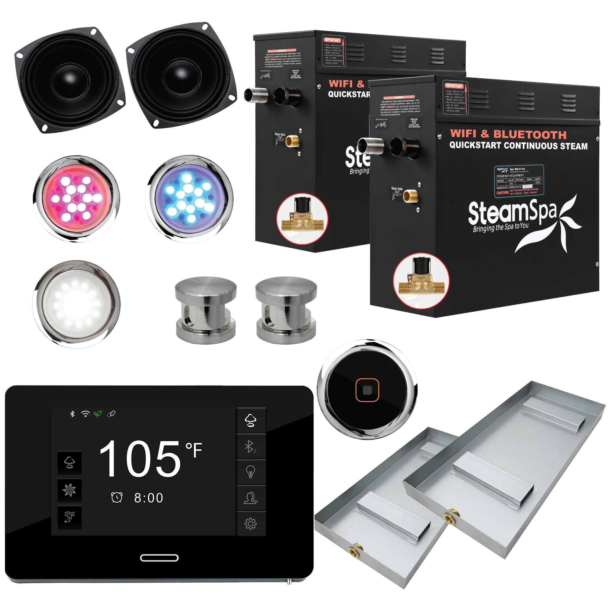 Black Series Steam Bath Generator with WiFi, Bluetooth Audio & Auto Drain - Image 14