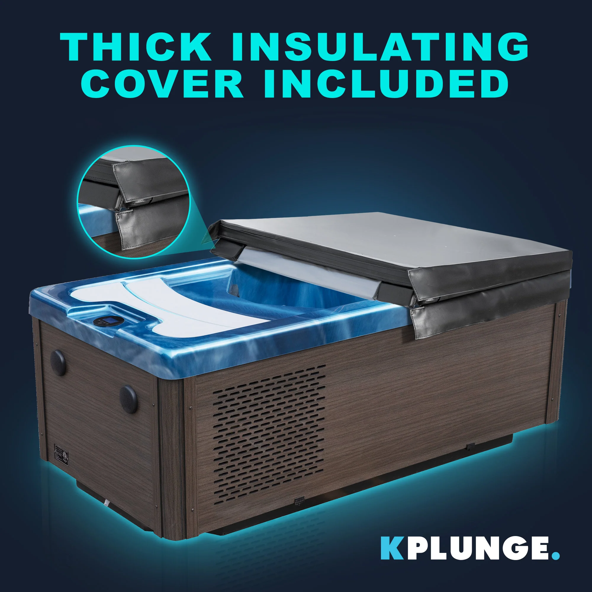 All-in-One Cold Plunge and Hot Tub with Built-in Chiller, Lights, and WiFi in Blue - Image 13