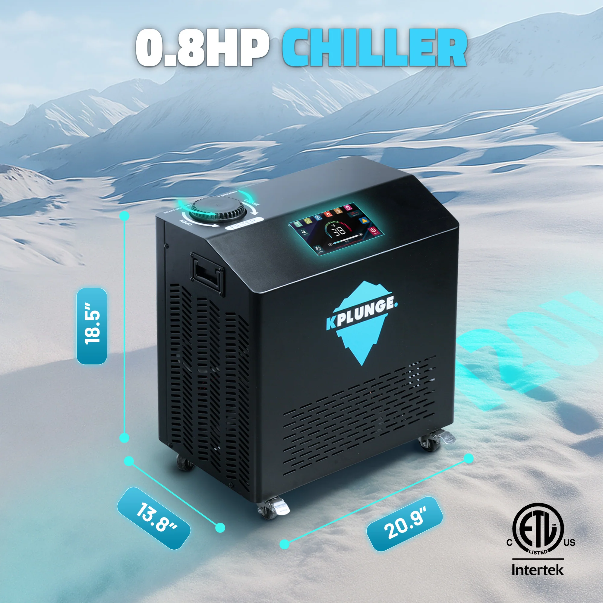 Gale Cold Plunge Chiller and Heater in Black with Cooling and Heating, WiFi App Control, and Filter - Image 5