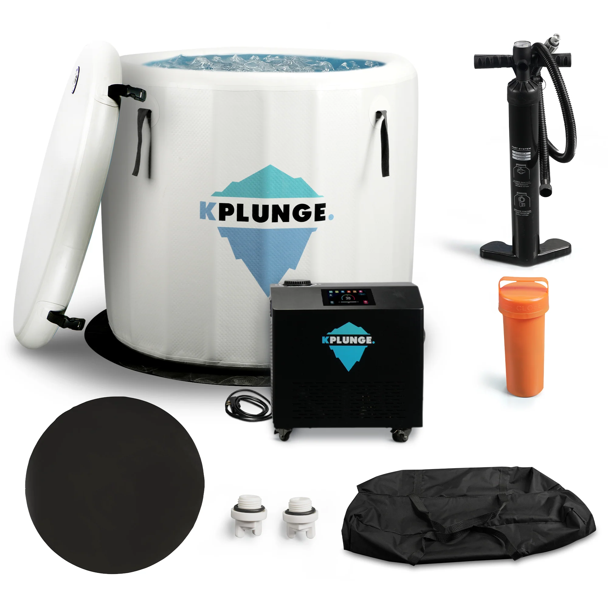 Arctic Fox 1-Person Inflatable Cold Plunge Ice Bath Tub/Hot Tub with PVC Insulated Lid, Pump, and Repair Kit in Gray - Image 2