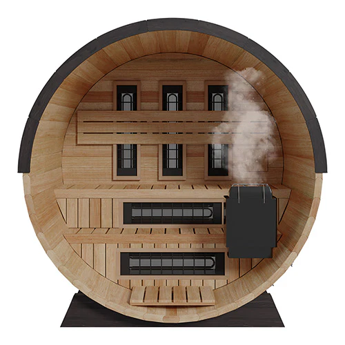 Finnmark Infrared and Traditional Thermo-Aspen Combination Barrel Sauna FD-7 - Image 3