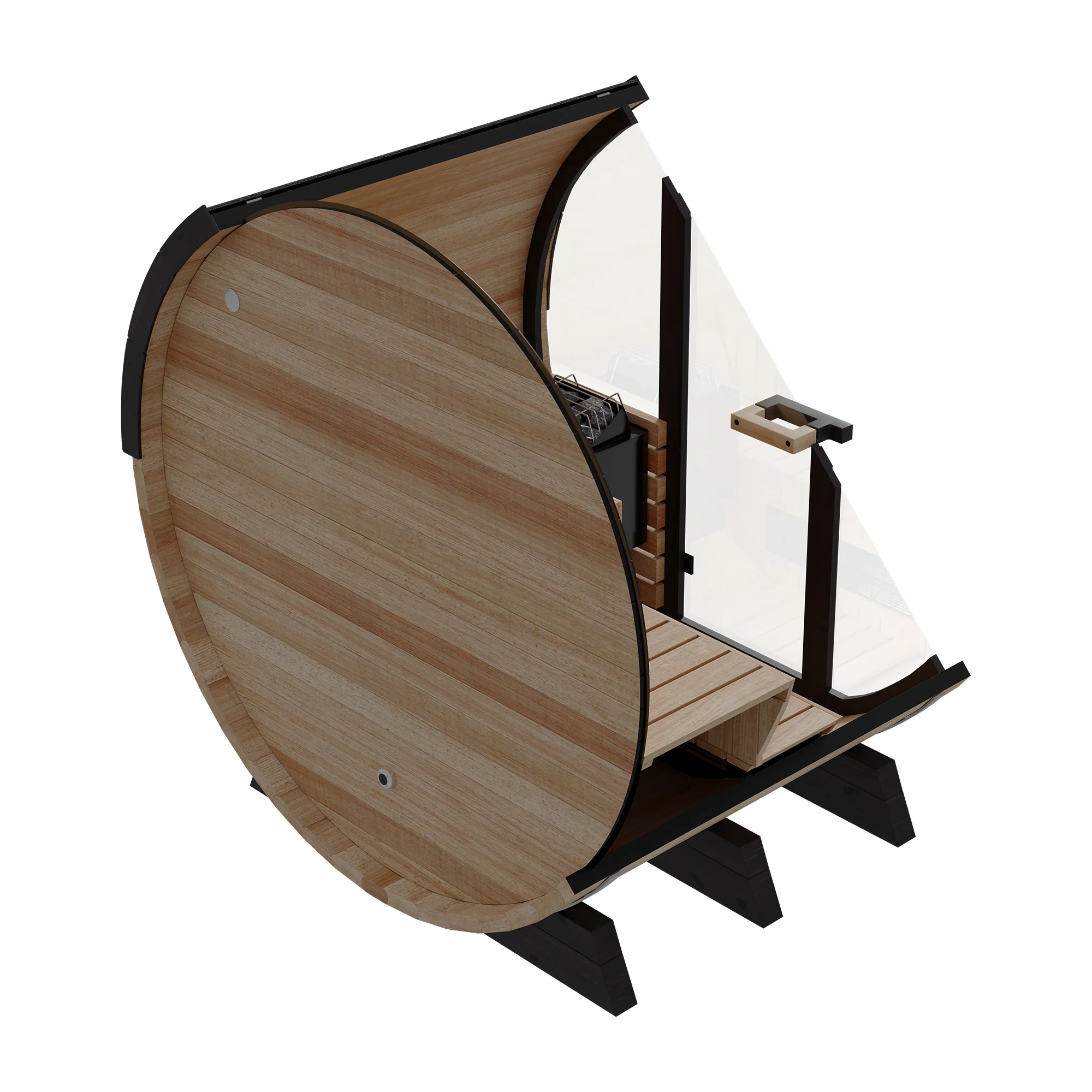 Finnmark Infrared and Traditional Thermo-Aspen Combination Barrel Sauna FD-7 - Image 4