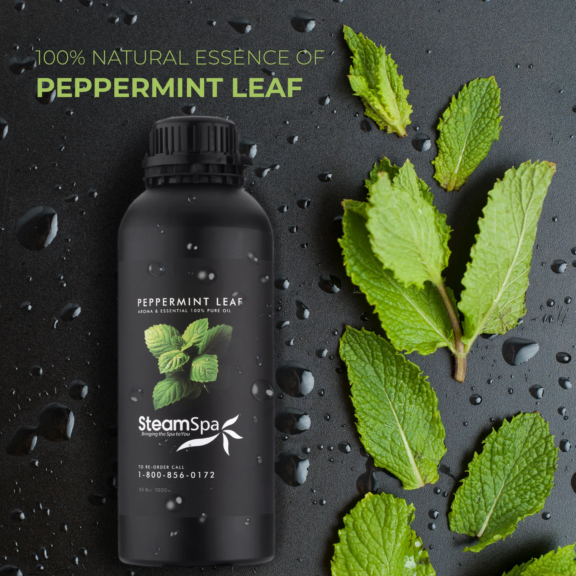 100% Natural Essence of Peppermint 1000ml Aromatherapy Bottle - Image 3