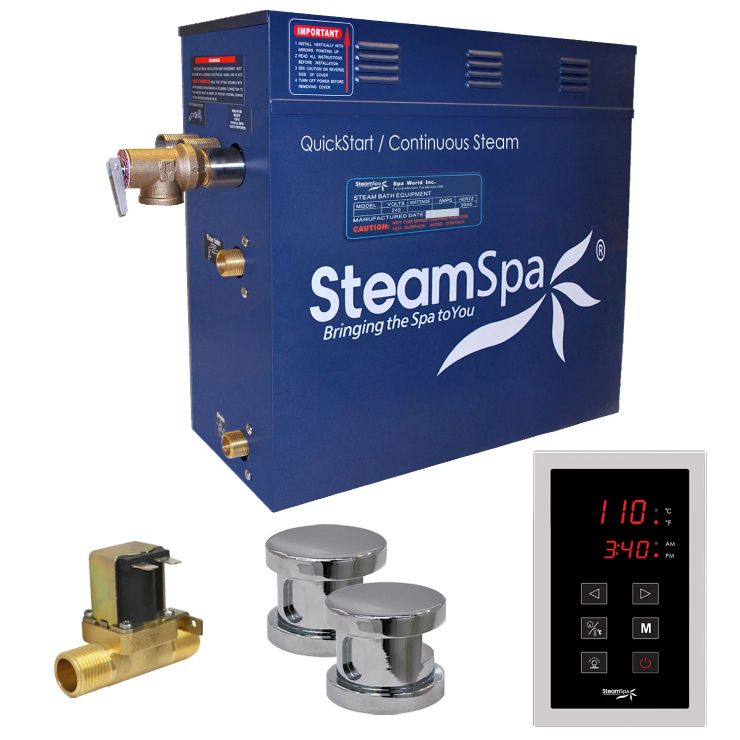 Oasis Series Steam Bath Generator with Continuous Steam, Quick Start, and Auto Drain Technology - Image 10