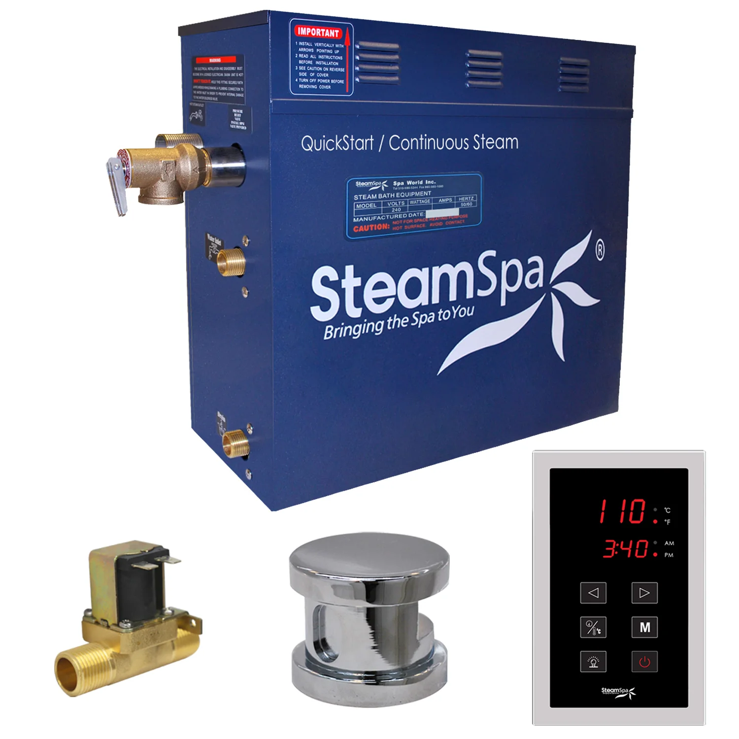 Oasis Series Steam Bath Generator with Continuous Steam, Quick Start, and Auto Drain Technology - Image 19