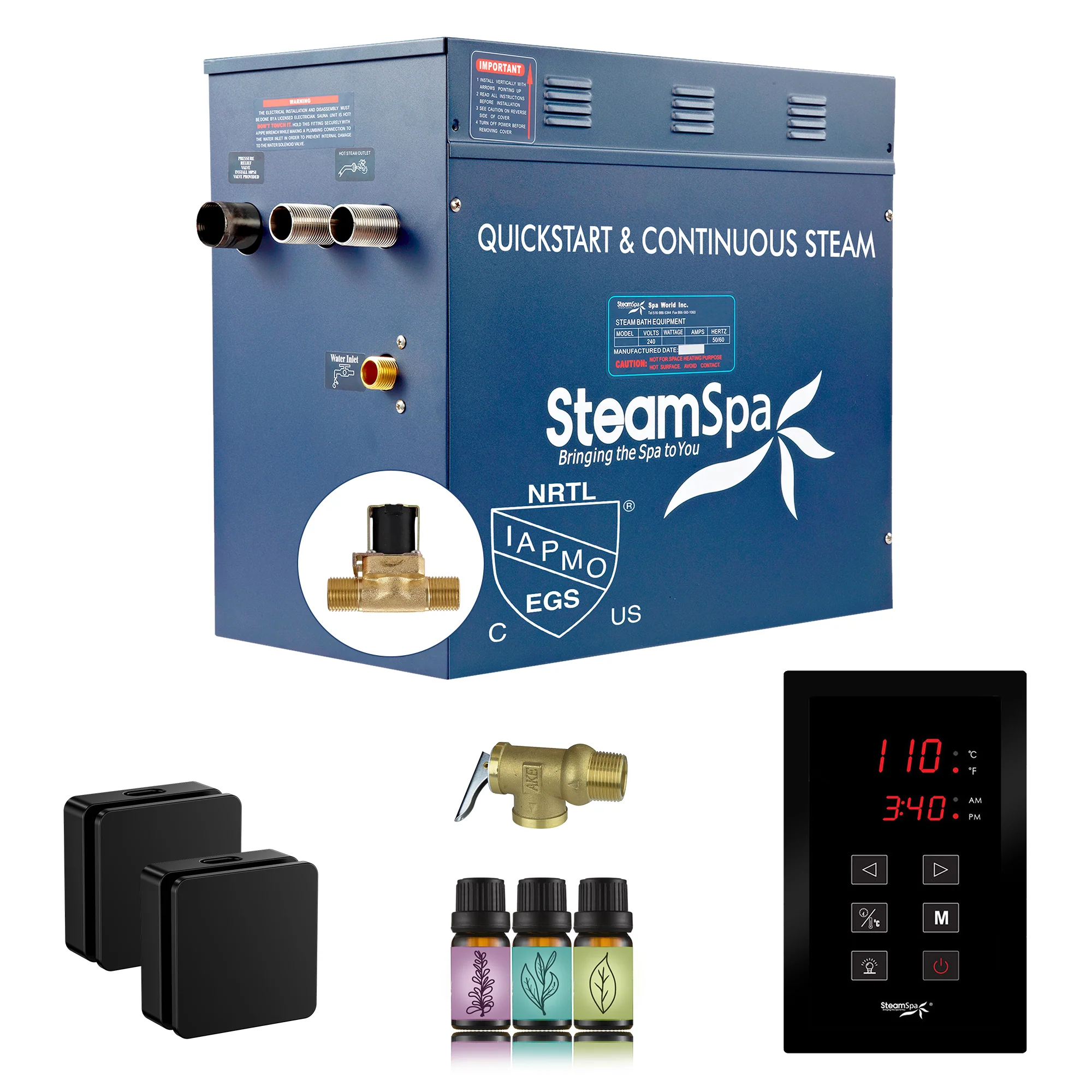 Oasis Series Steam Bath Generator with Continuous Steam and Easy Touch Control - Image 16