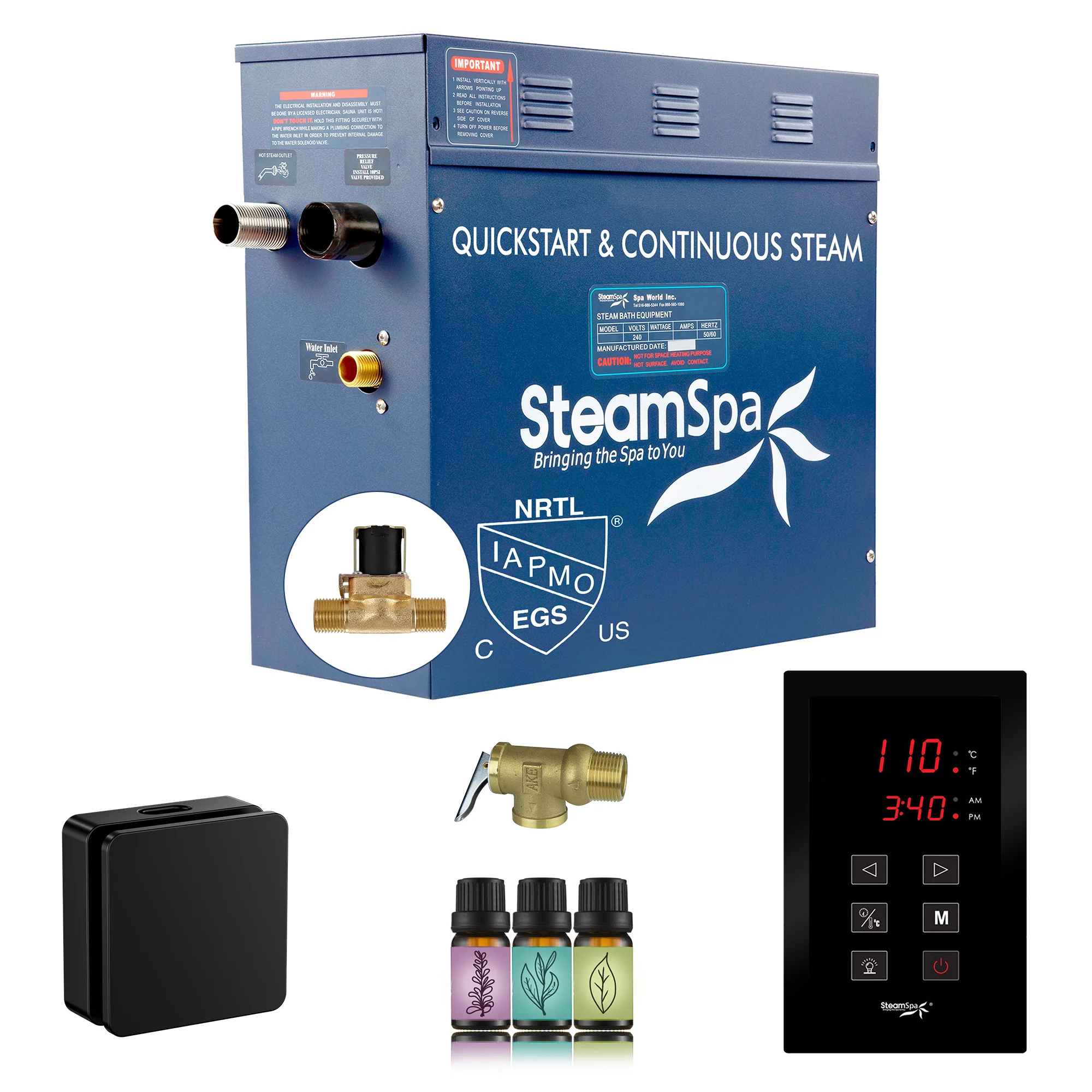 Oasis Series Steam Bath Generator with Continuous Steam and Easy Touch Control - Image 26