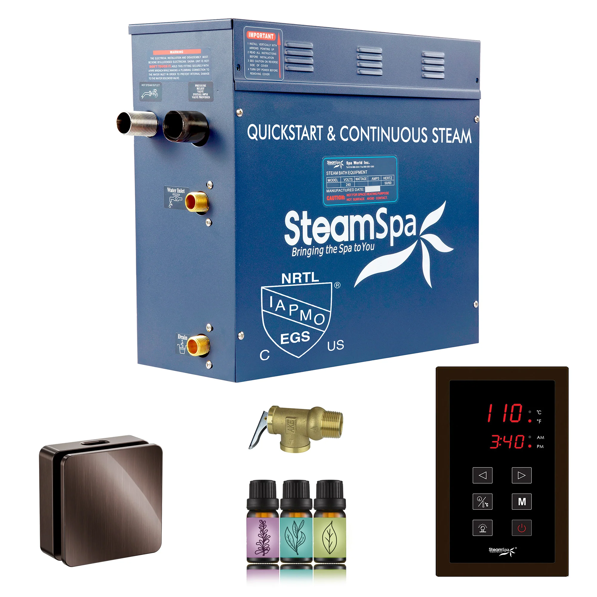 Oasis Series Steam Bath Generator with Continuous Steam and Easy Touch Control - Image 27