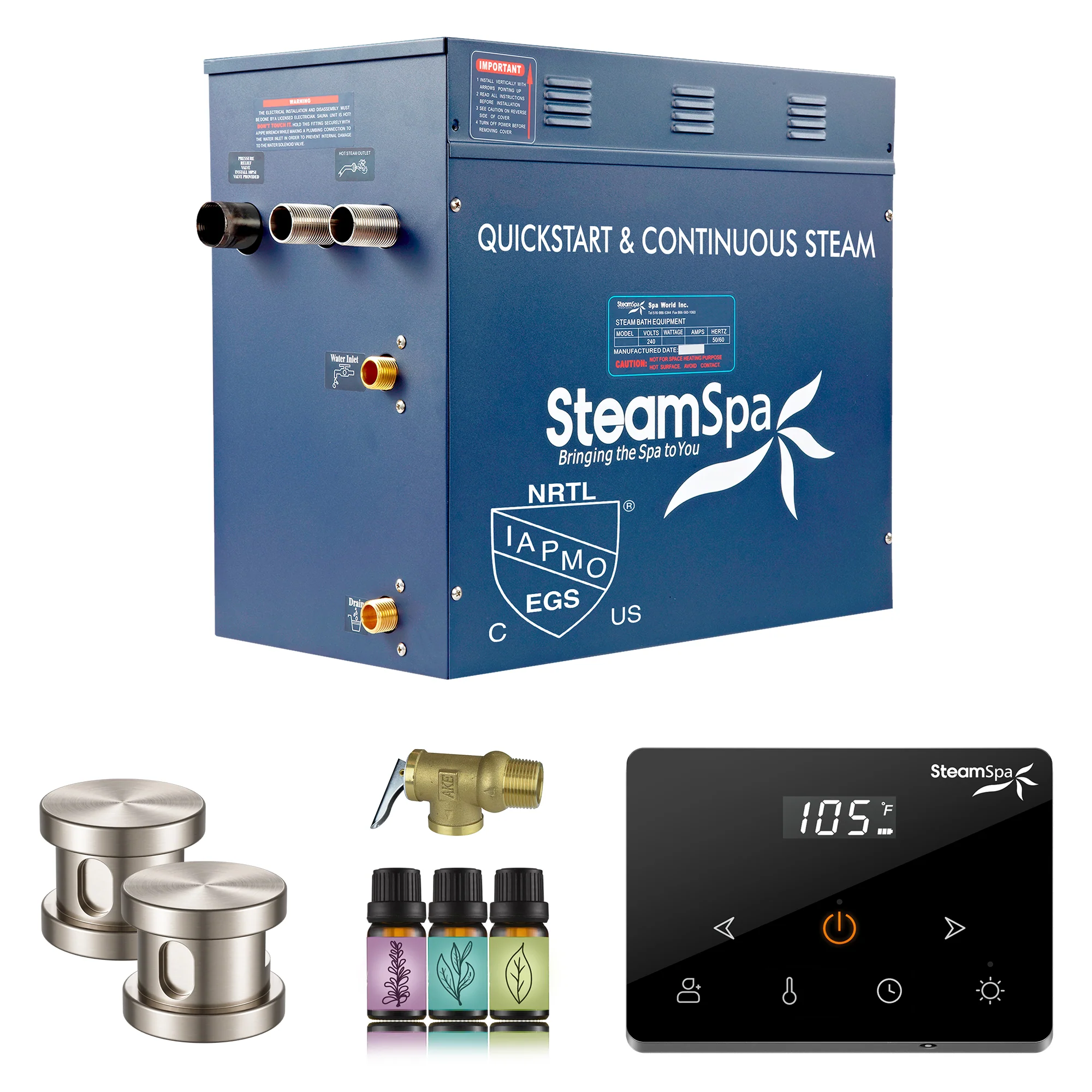 Oasis Series Steam Bath Generator with Wireless Control, QuickStart Technology, and Continuous Steam Output - Image 10