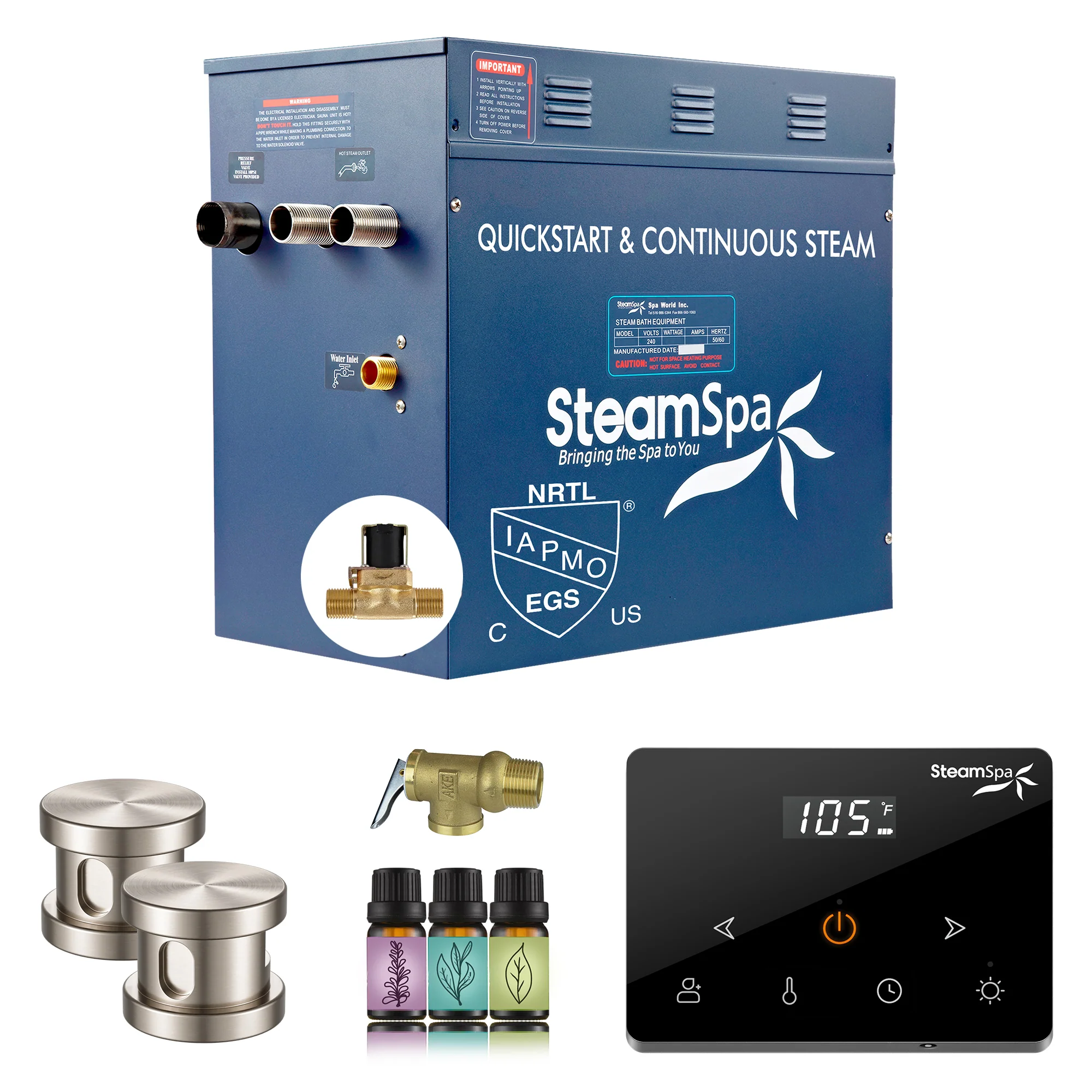 Oasis Series Steam Bath Generator with Wireless Control, QuickStart Technology, and Continuous Steam Output - Image 19
