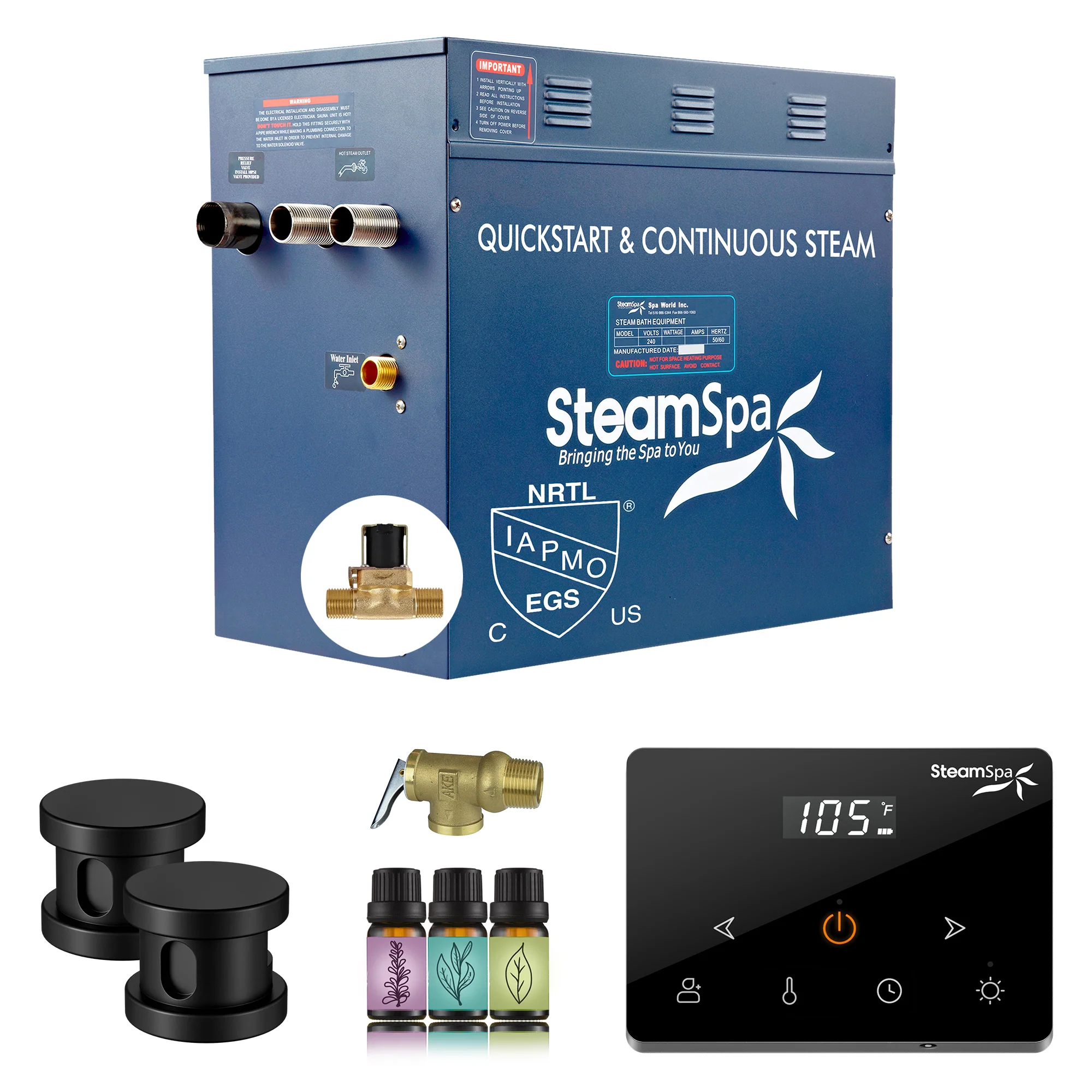 Oasis Series Steam Bath Generator with Wireless Control, QuickStart Technology, and Continuous Steam Output - Image 22