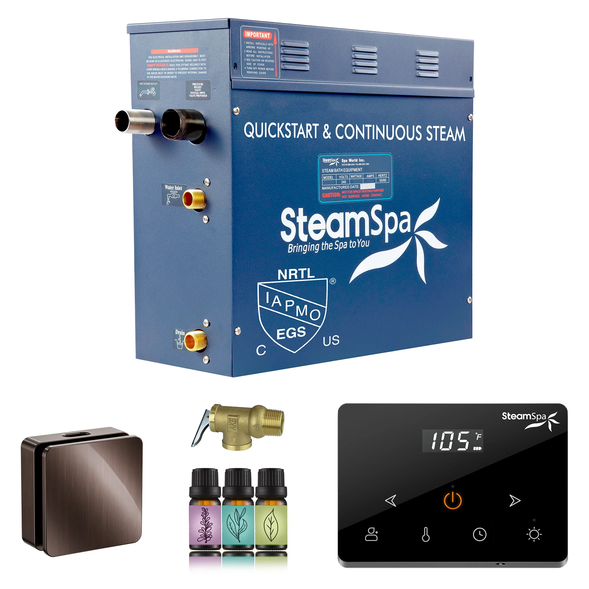 Oasis Series Steam Bath Generator with Wireless Control, QuickStart Technology, and Continuous Steam Output - Image 18