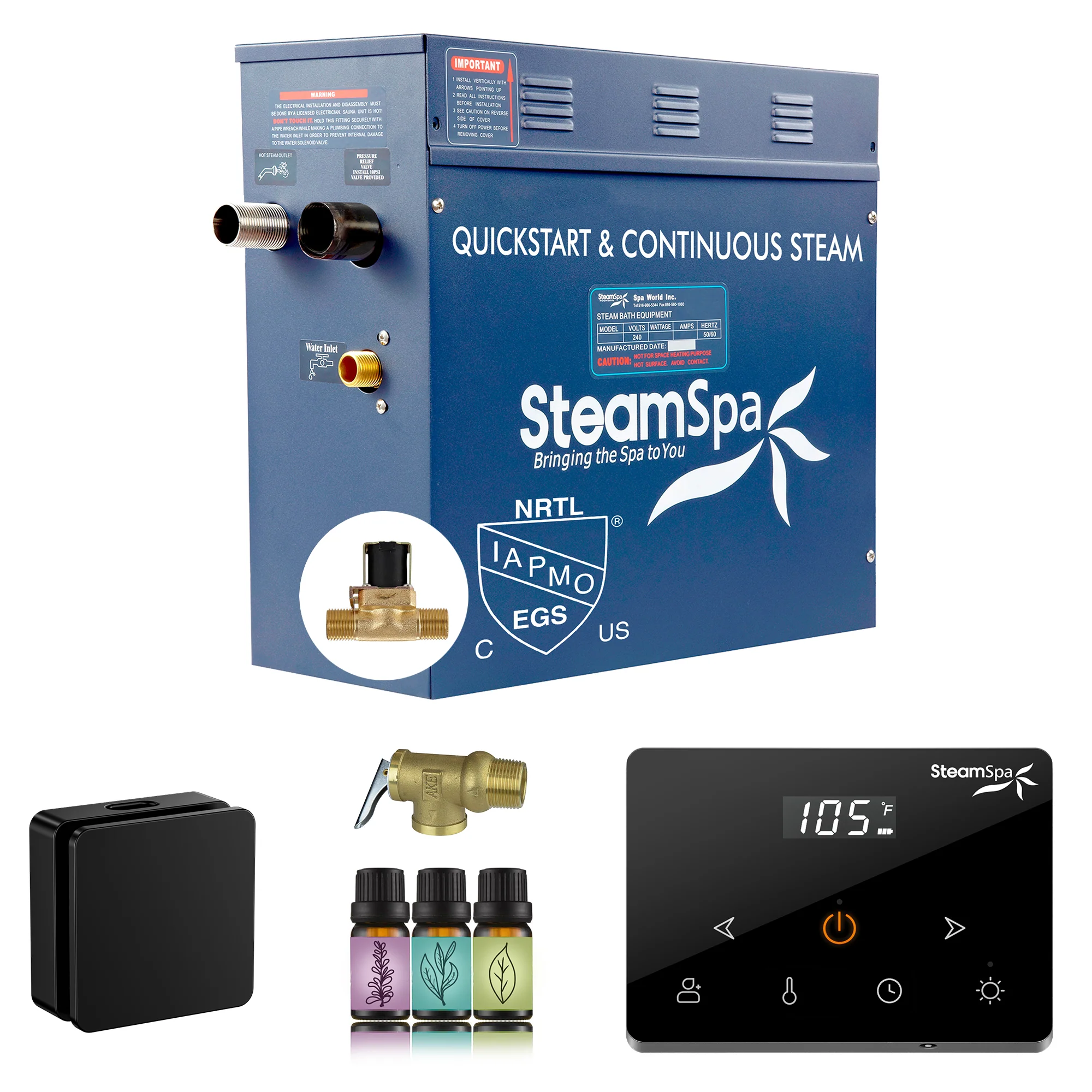 Oasis Series Steam Bath Generator with Wireless Control, QuickStart Technology, and Continuous Steam Output - Image 27
