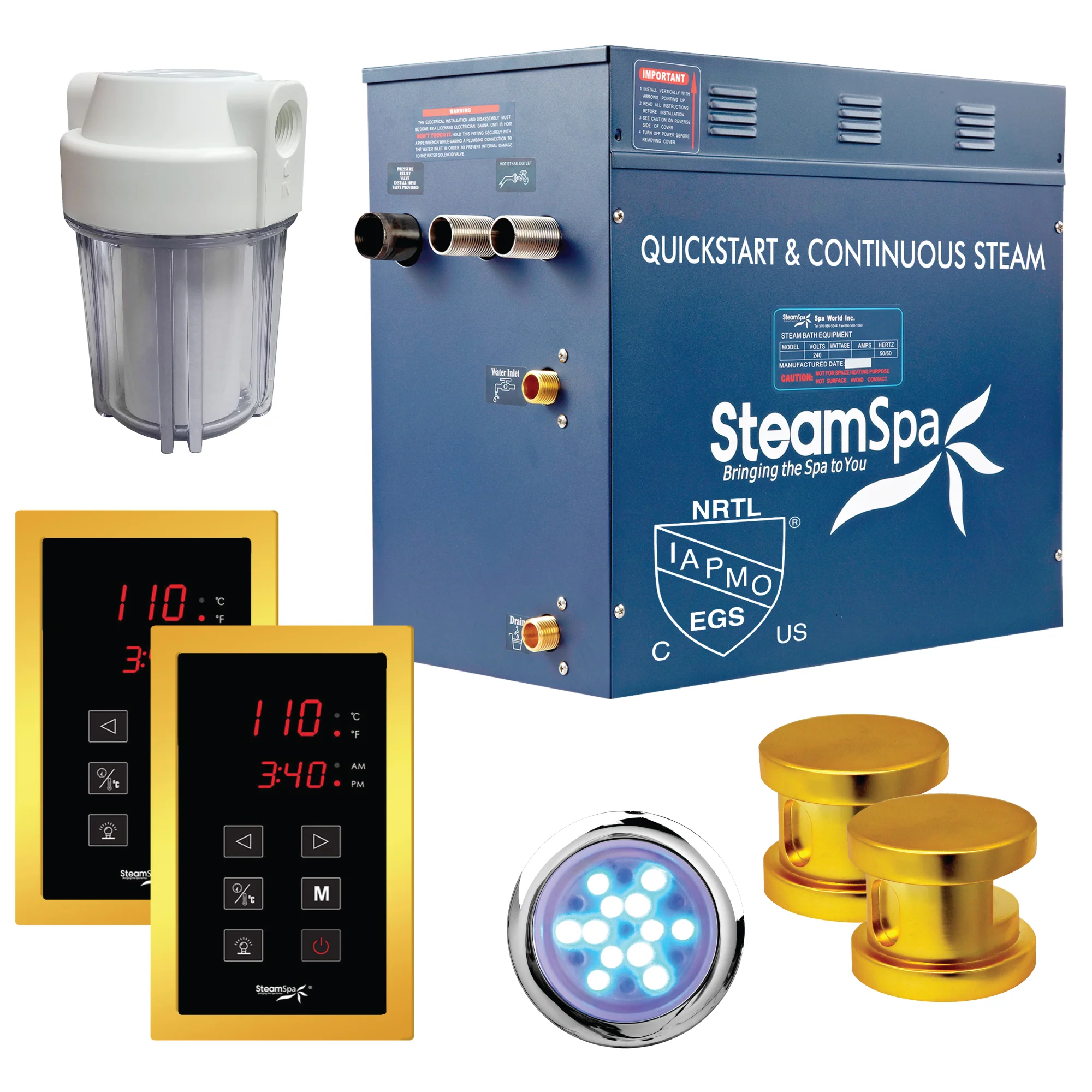 Royal Series Steam Bath Generator with Quick Start, Auto Drain & Chromatherapy - Image 11