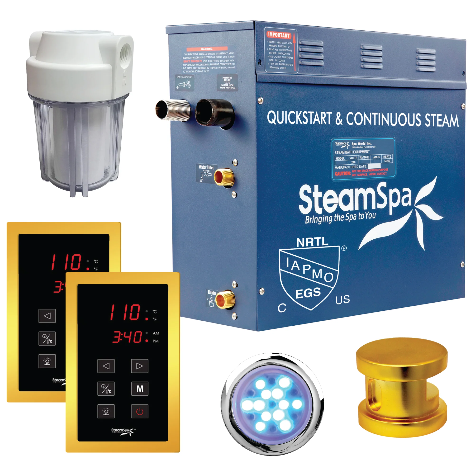 Royal Series Steam Bath Generator with Quick Start, Auto Drain & Chromatherapy - Image 20
