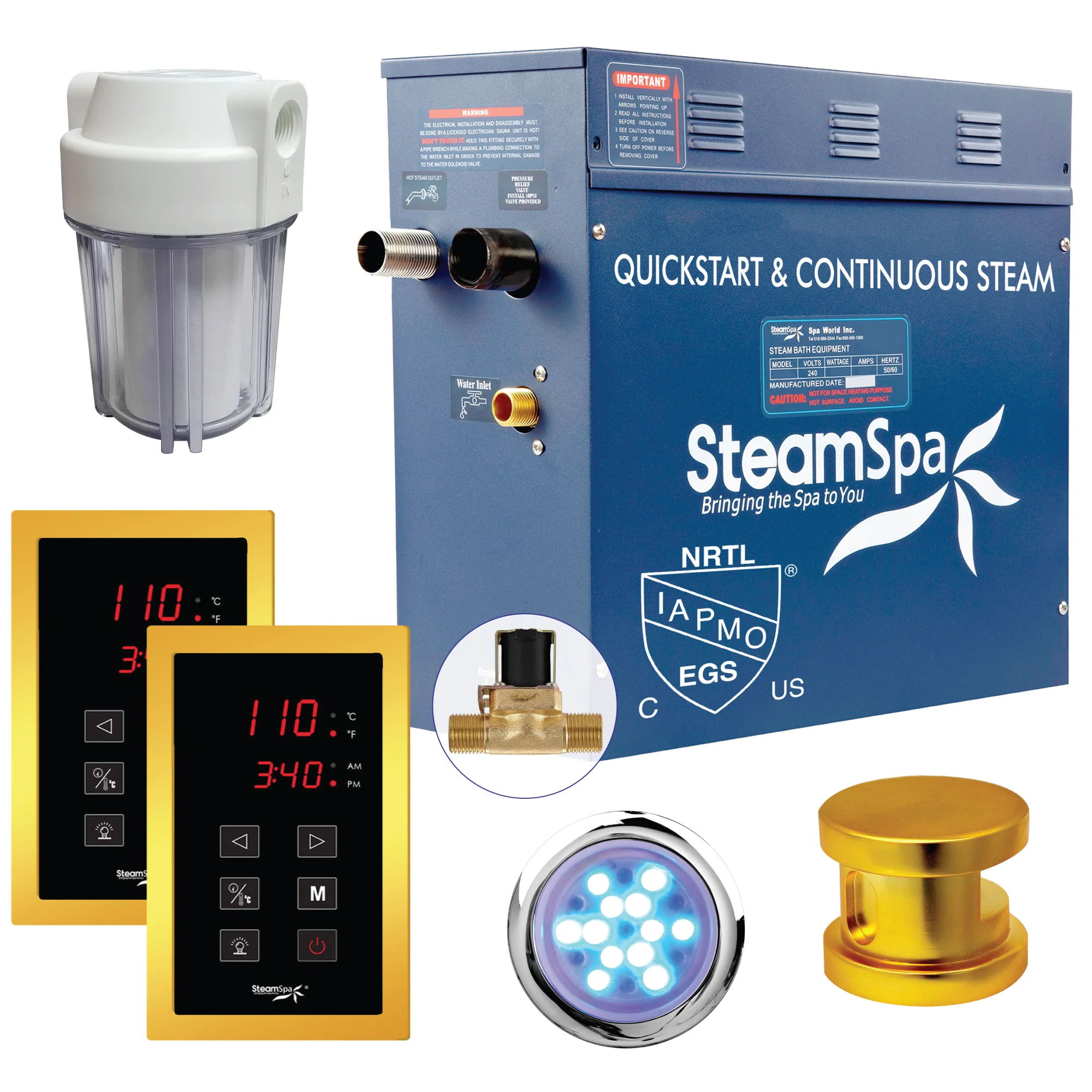 Royal Series Steam Bath Generator with Quick Start, Auto Drain & Chromatherapy - Image 21
