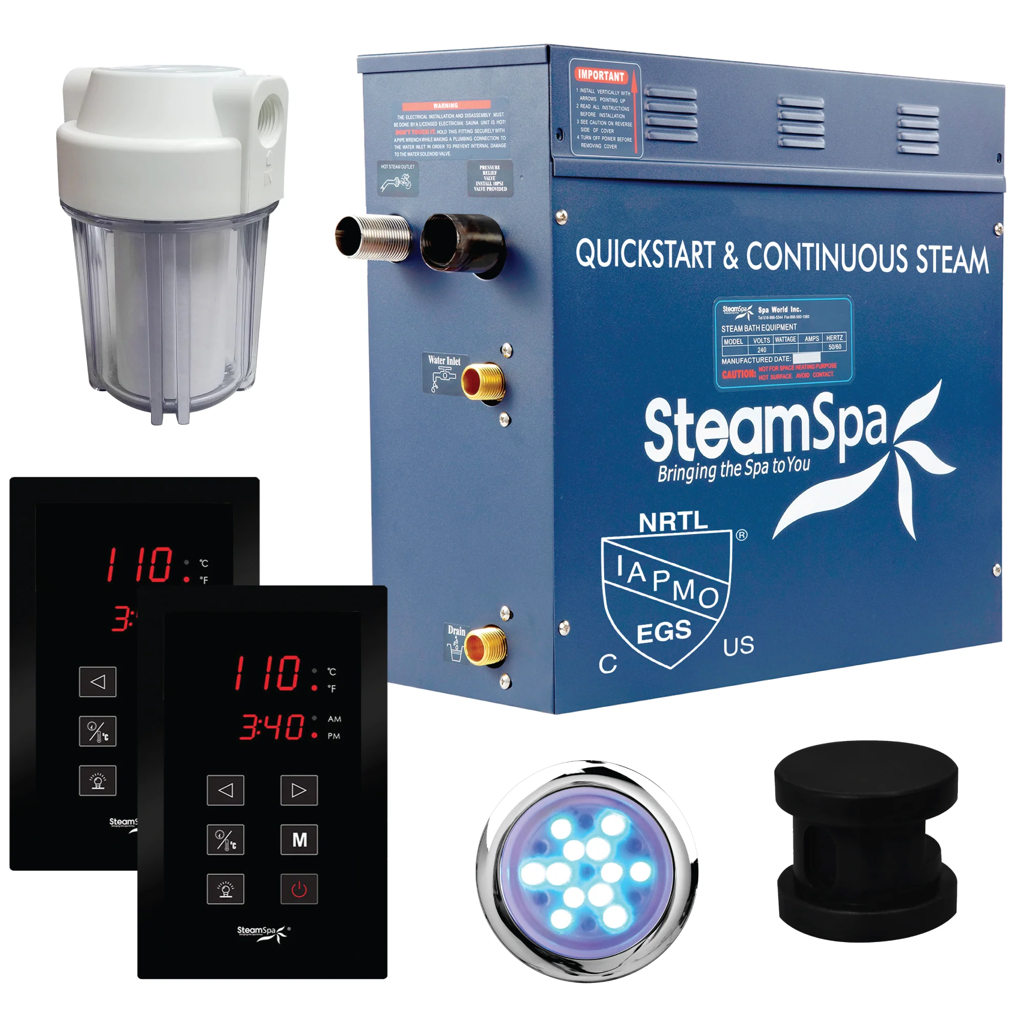 Royal Series Steam Bath Generator with Quick Start, Auto Drain & Chromatherapy - Image 22