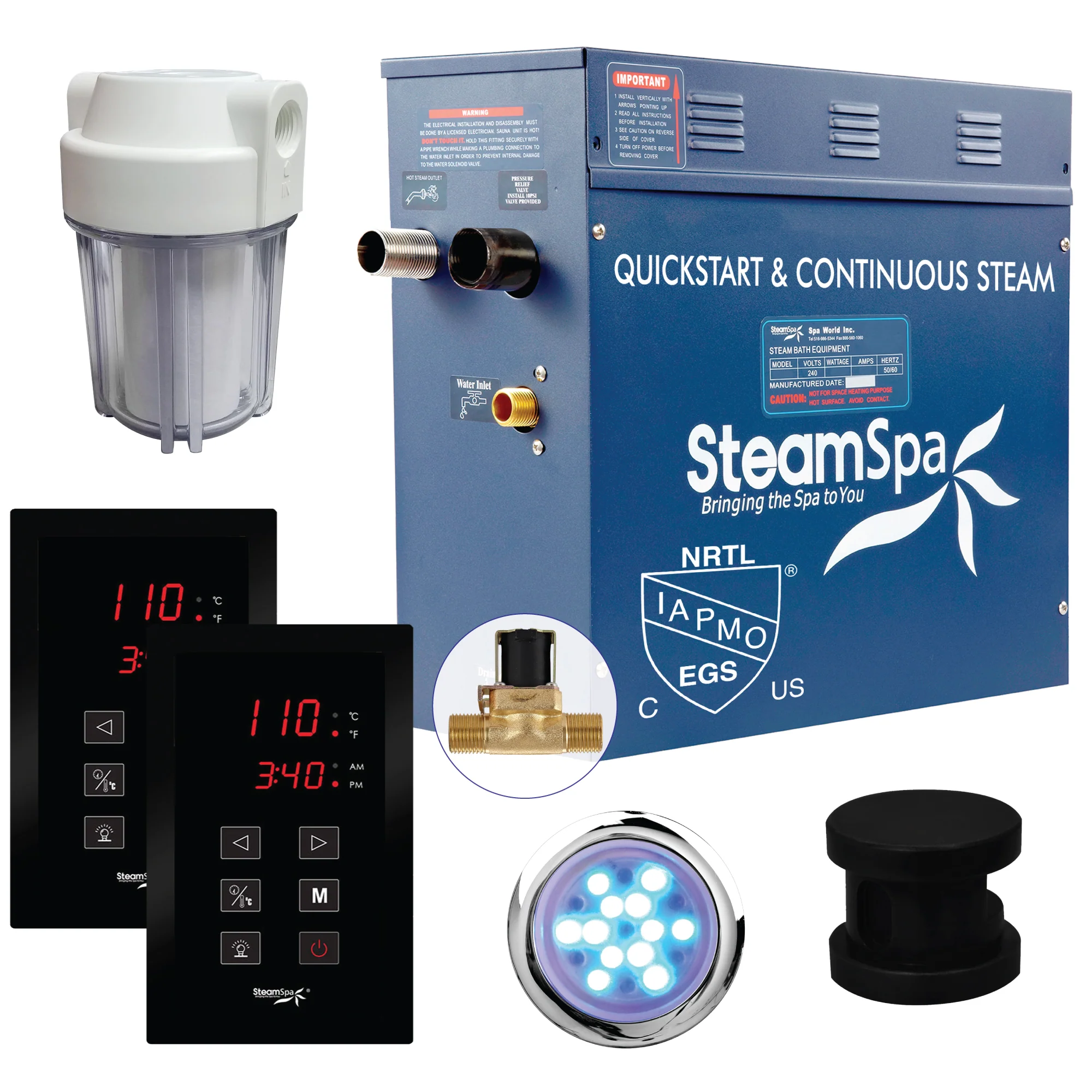 Royal Series Steam Bath Generator with Quick Start, Auto Drain & Chromatherapy - Image 23