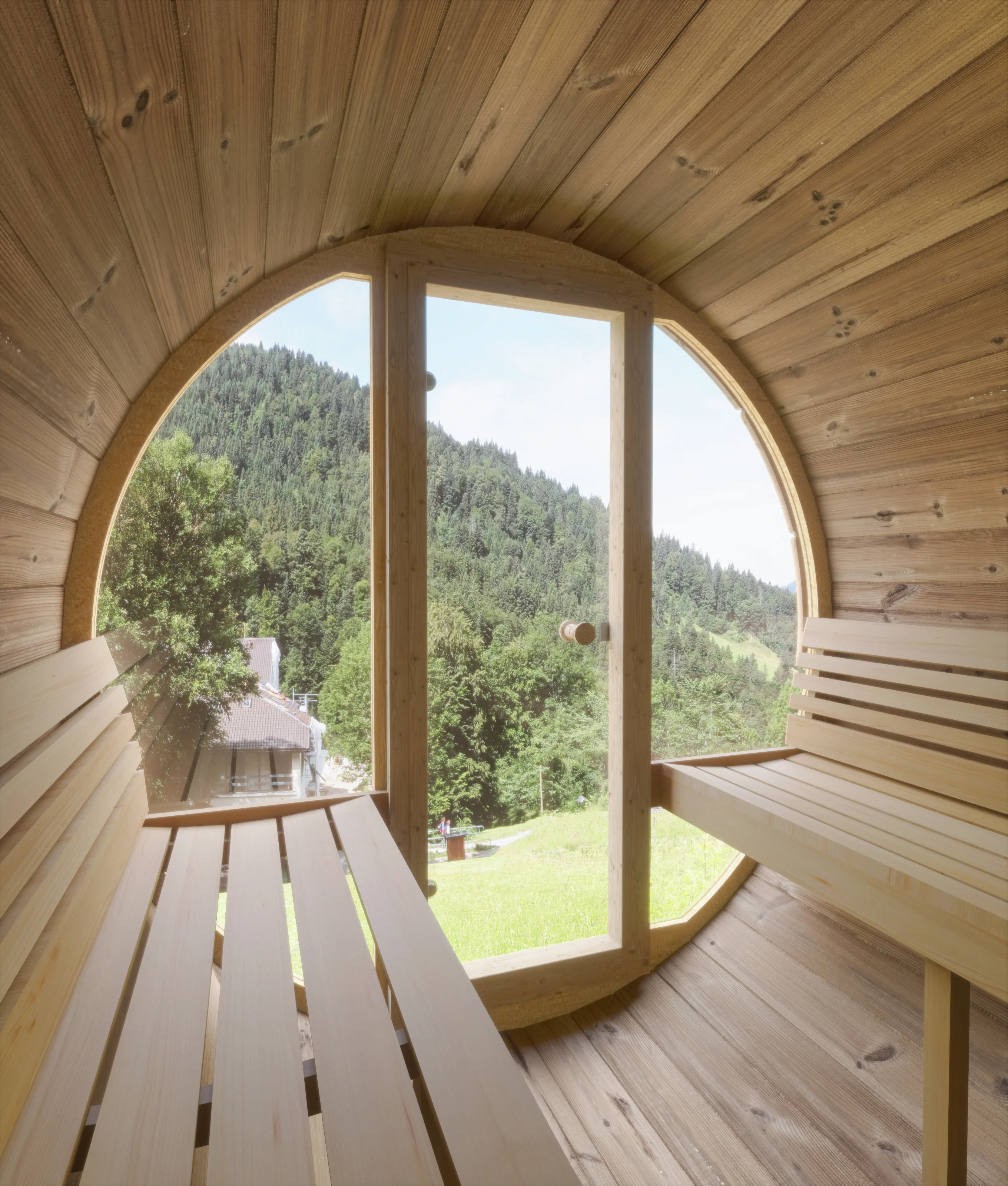SaunaLife ERGO Series Model E8G Sauna Barrel Glass Front - Image 6