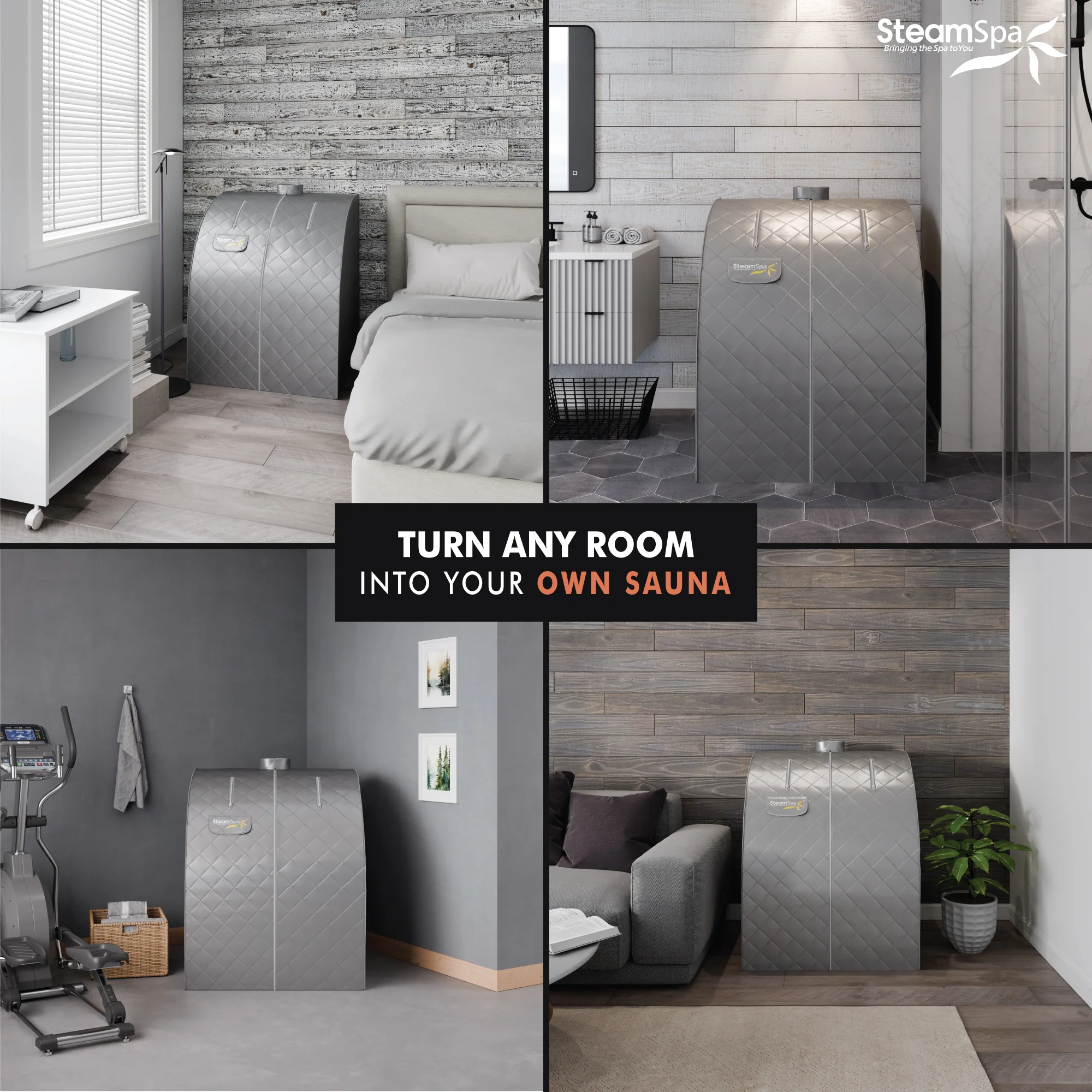 1-Person Indoor PP Plastic 900 Watt Portable Steam Home Sauna with Digital Controller and Foldable Chair, Silver - Image 6